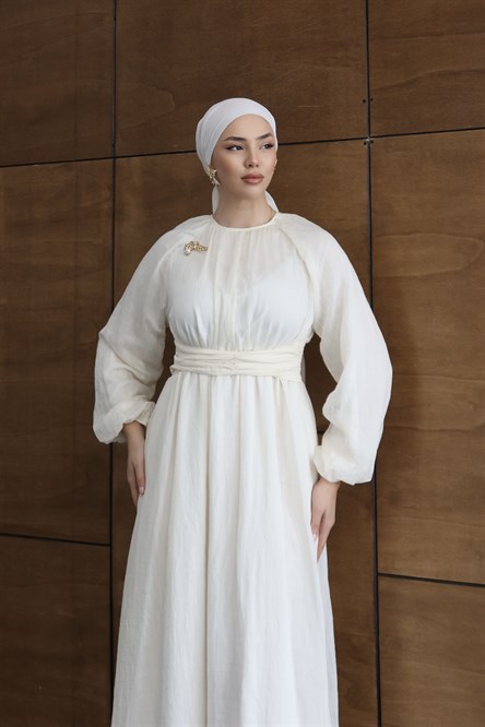 5168 W Bayan Elbise-Ekru