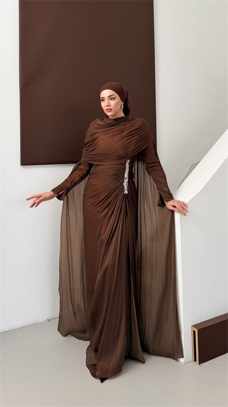 5177 H Beatrix Abiye-Kahve Rengi