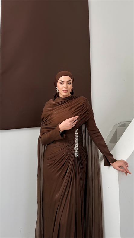 5177 H Beatrix Abiye-Kahve Rengi