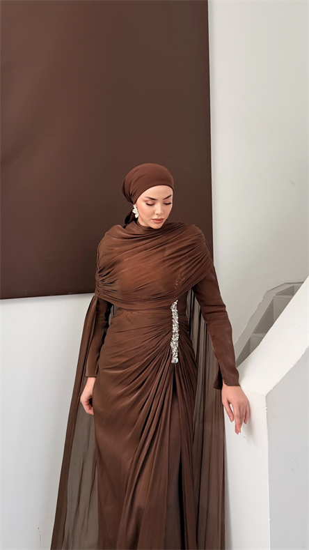 5177 H Beatrix Abiye-Kahve Rengi
