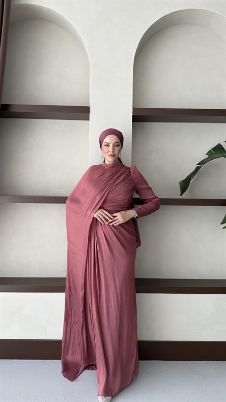 5214 D Abiye Elbise-berry