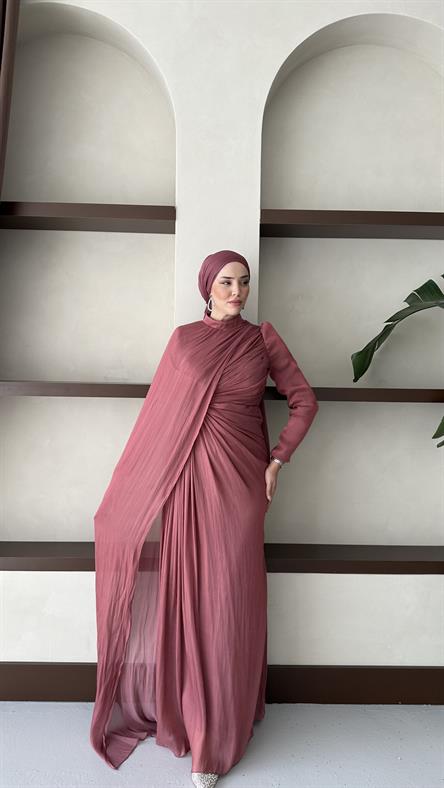 5214 D Abiye Elbise-berry