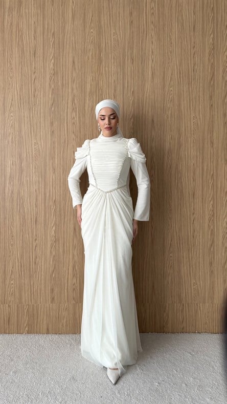 5232 H Elegance Abiye-Bej
