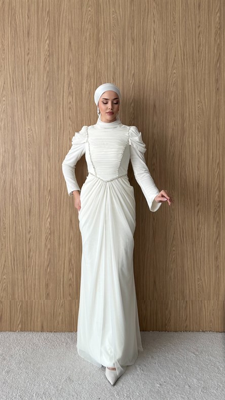 5232 H Elegance Abiye-Bej