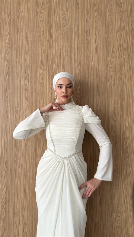 5232 H Elegance Abiye-Bej