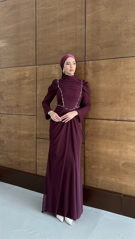 5232 H Elegance Abiye-Bordo