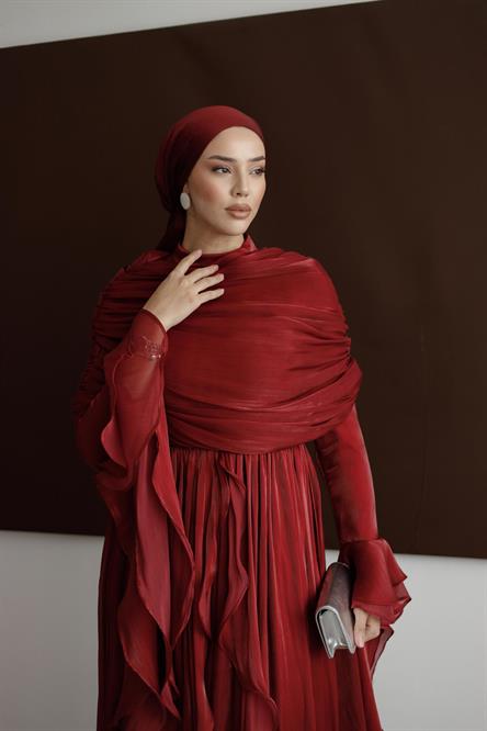 5398 D Elegance Abiye-Bordo