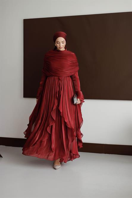 5398 D Elegance Abiye-Bordo