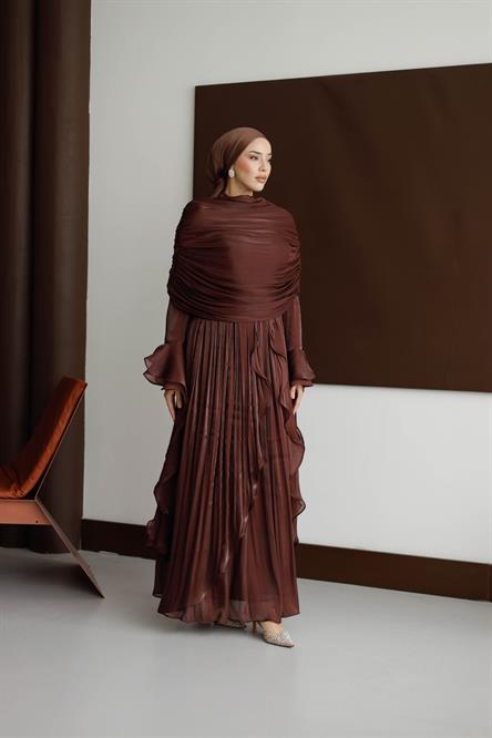 5398 D Elegance Abiye-Kahve Rengi