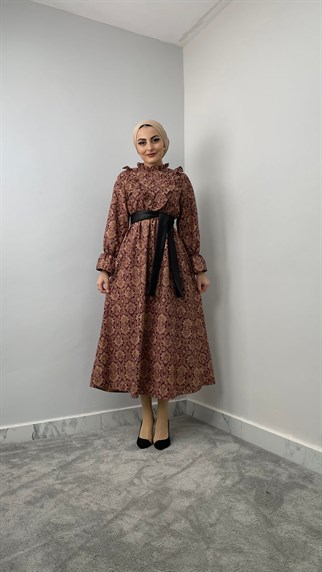 5449 H Desenli elbise