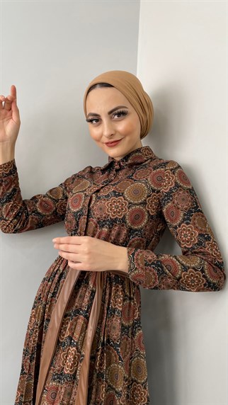 5451 H Desenli Elbise