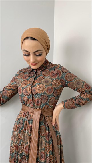 5451 H Desenli Elbise