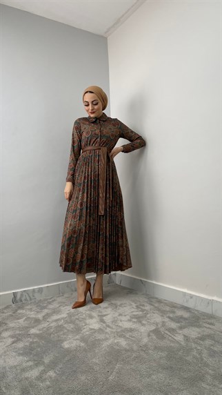 5451 H Desenli Elbise