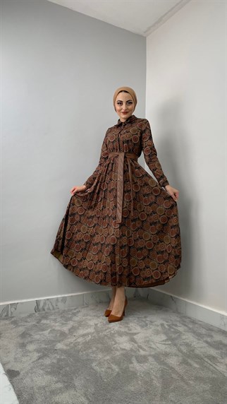5451 H Desenli Elbise