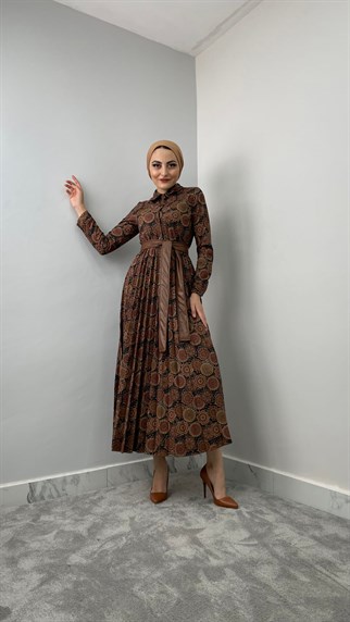 5451 H Desenli Elbise