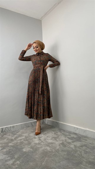 5451 H Desenli Elbise