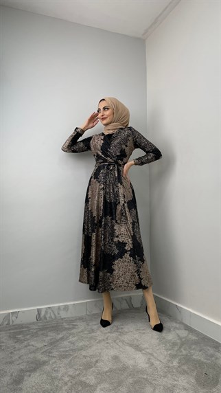 5461 H Desenli Elbise