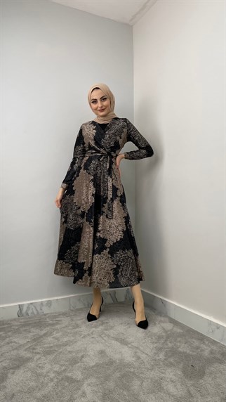 5461 H Desenli Elbise