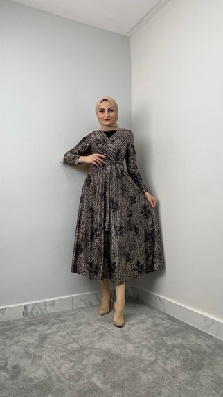 5461 H Desenli Elbise