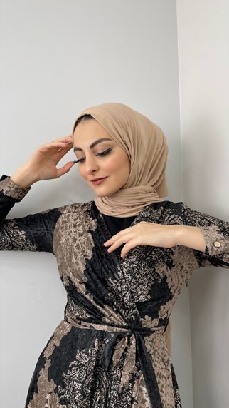 5461 H Desenli Elbise