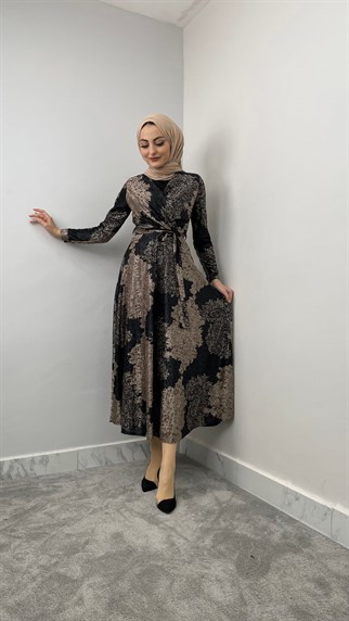 5461 H Desenli Elbise