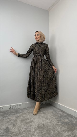 5464 H Desenli Elbise