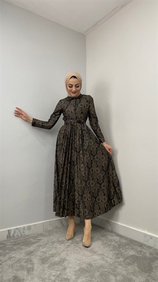 5464 H Desenli Elbise