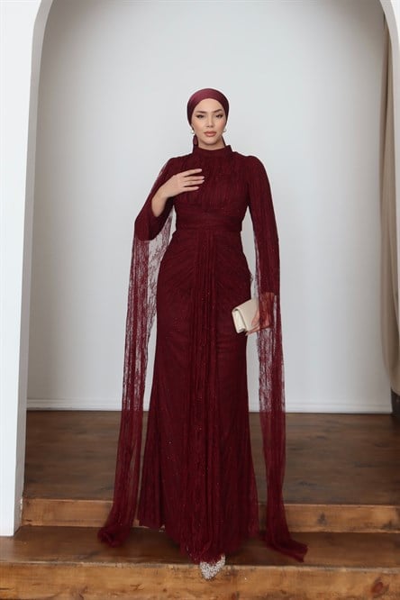 5502 H Flayn Abiye-Bordo