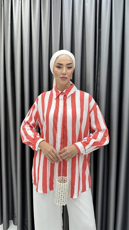 5612 B Bayan Tunik-Kırmızı