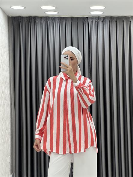 5612 B Bayan Tunik-Kırmızı