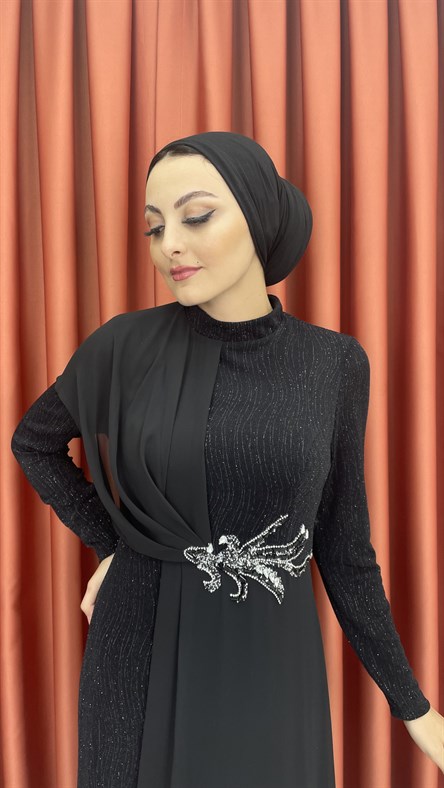 563 G Abiye Elbise-Siyah