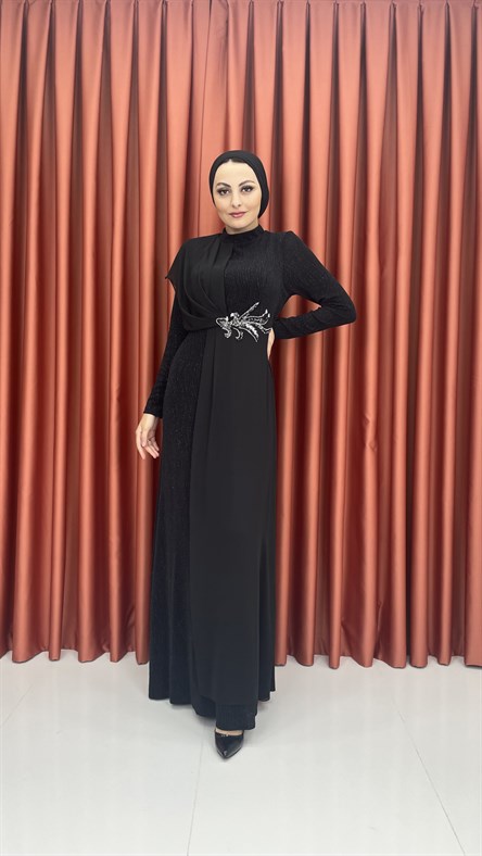 563 G Abiye Elbise-Siyah