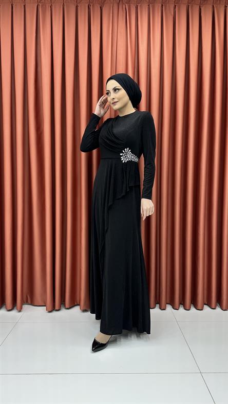 616 G Abiye Elbise-Siyah