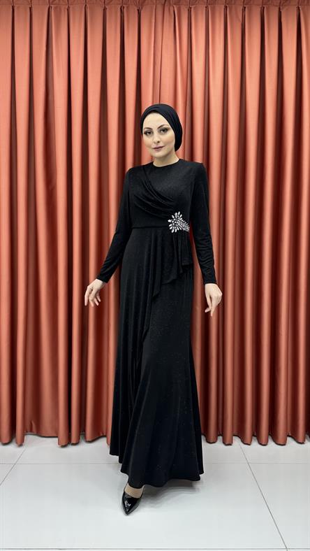 616 G Abiye Elbise-Siyah