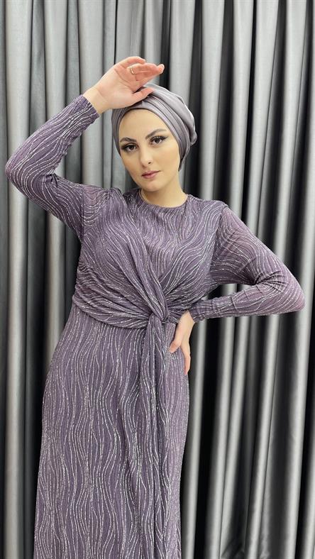 630 G Abiye Elbise-Lila