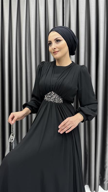 675 G Abiye Elbise-Siyah