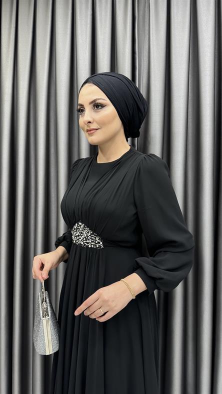 675 G Abiye Elbise-Siyah