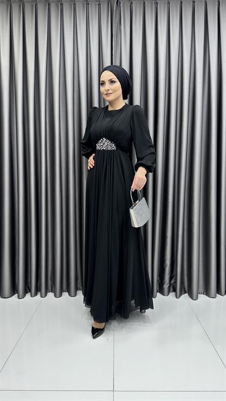 675 G Abiye Elbise-Siyah