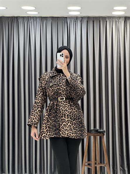 7039 W Leopar Tunik-Vizon