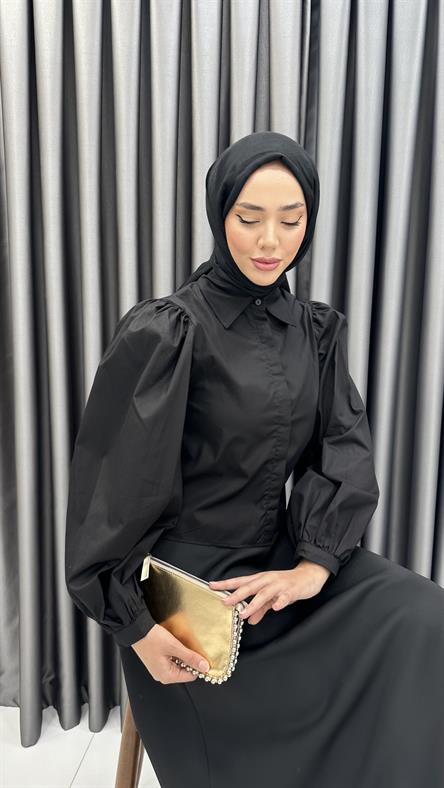 7047 W Bayan Gömlek-Siyah