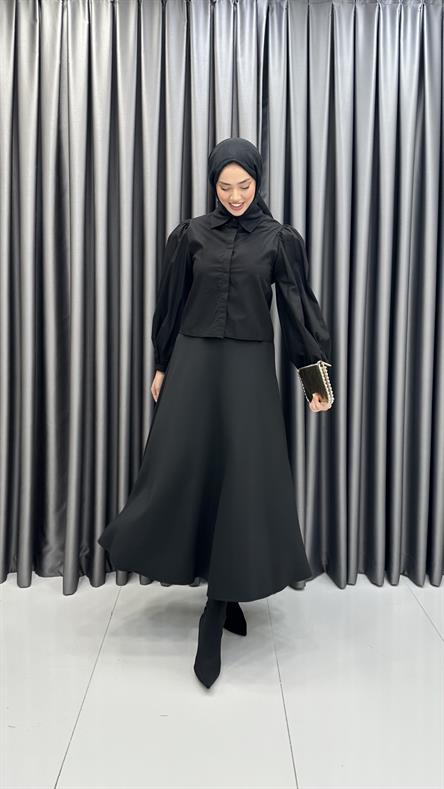 7047 W Bayan Gömlek-Siyah