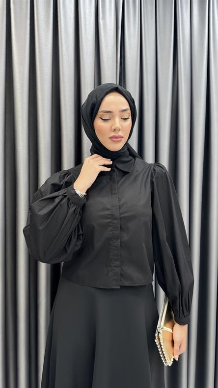 7047 W Bayan Gömlek-Siyah