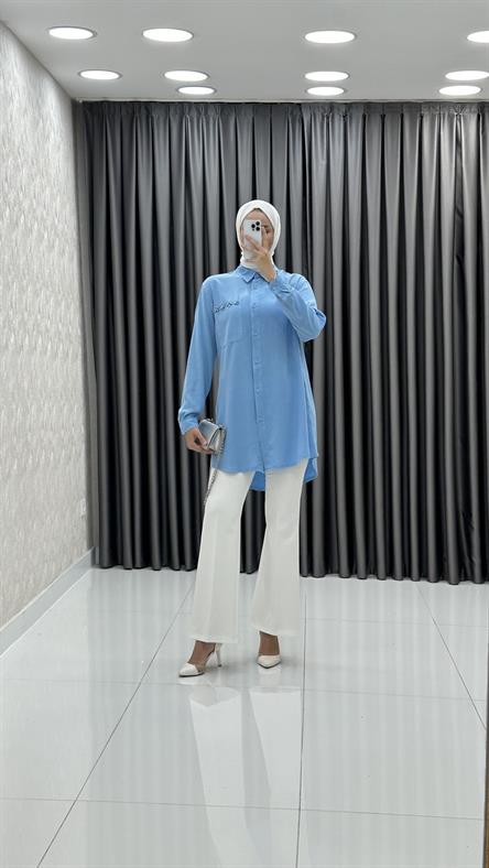 7108 M Bayan Tunik-Mavi