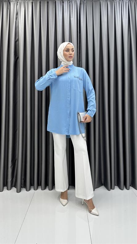 7108 M Bayan Tunik-Mavi