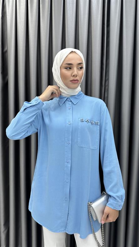 7108 M Bayan Tunik-Mavi