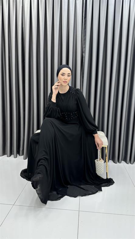 720 G Abiye Elbise-Siyah