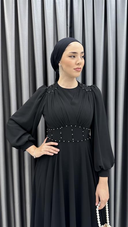 720 G Abiye Elbise-Siyah
