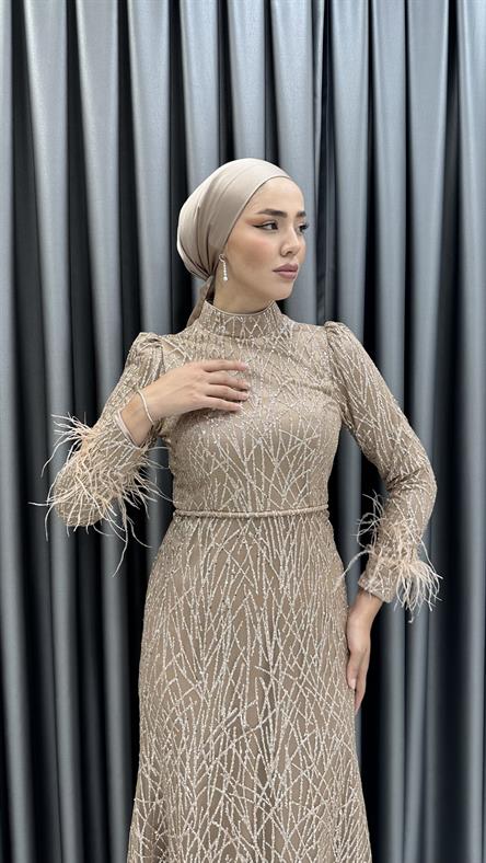 742 G Abiye Elbise-Gold Rengi