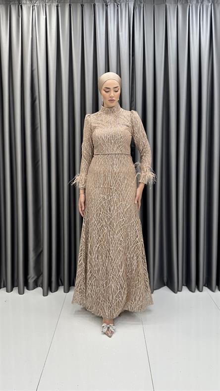 742 G Abiye Elbise-Gold Rengi
