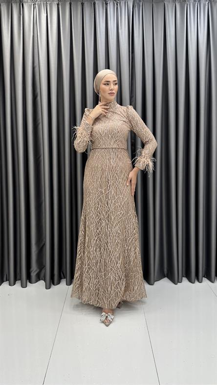 742 G Abiye Elbise-Gold Rengi